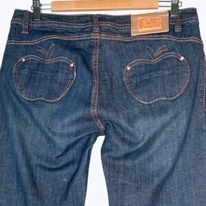Y2K Apple Bottoms Hip Hop Jeans Womens 9/10 Low Rise Straight Leg Dark Wash